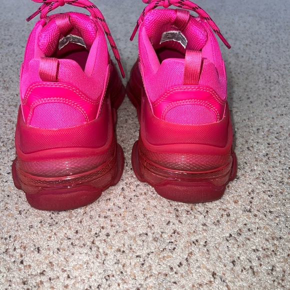 Balenciaga Triple S clear sole sneaker in fuchsia pink size EU39 US9 Authentic. - Picture 4 of 11